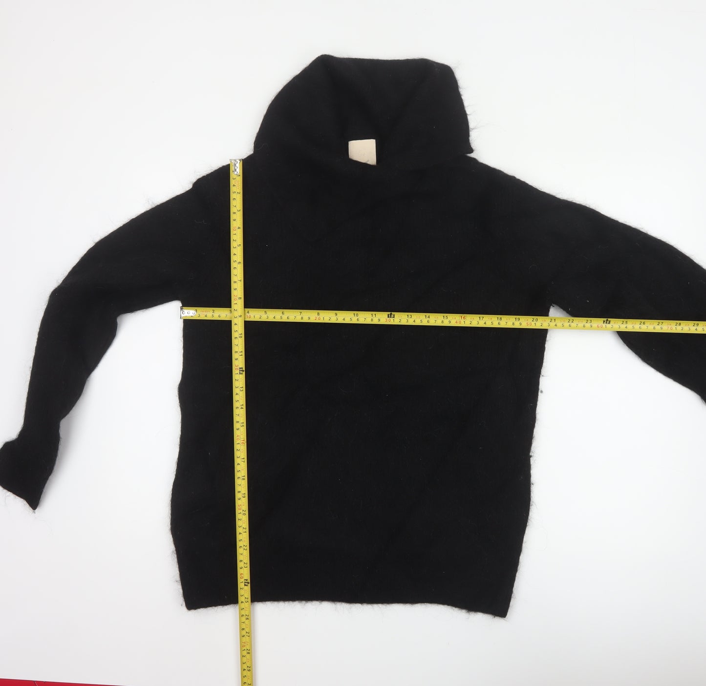 H&M Women Black Alpaca Blend High Neck Jumper Size S Long Sleeve