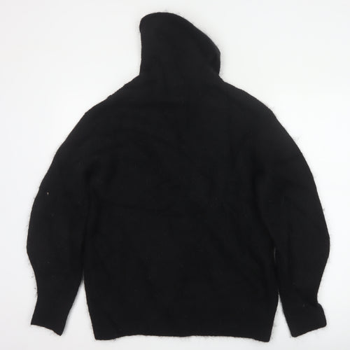 H&M Women Black Alpaca Blend High Neck Jumper Size S Long Sleeve