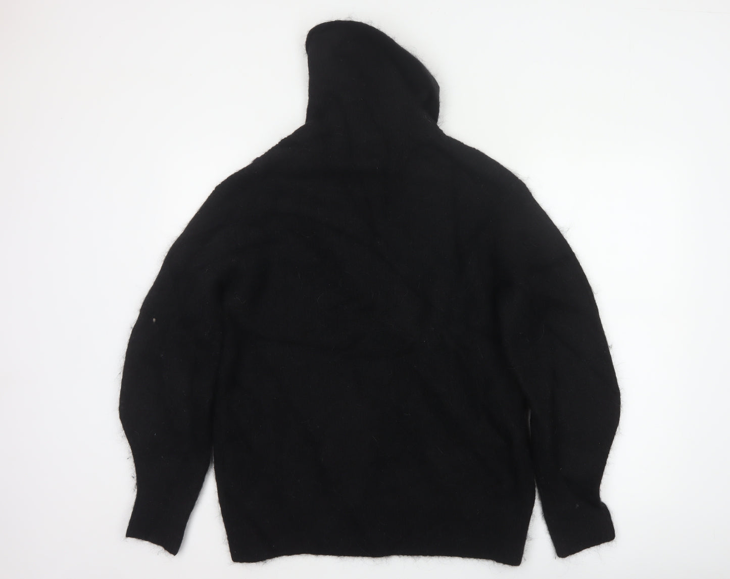 H&M Women Black Alpaca Blend High Neck Jumper Size S Long Sleeve
