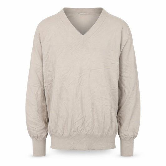 Reiss Men’s Beige M V-Neck Lightweight Fine Knit Pullover Jumper