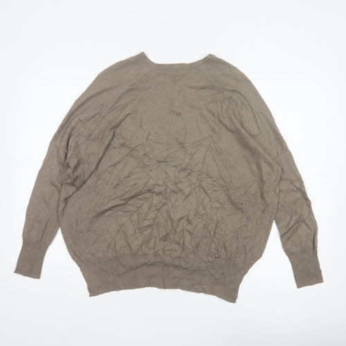 OSKA Women Beige UK 10 Relaxed Wool Blend Round Neck Jumper