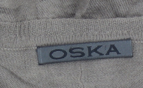 OSKA Women Beige UK 10 Relaxed Wool Blend Round Neck Jumper