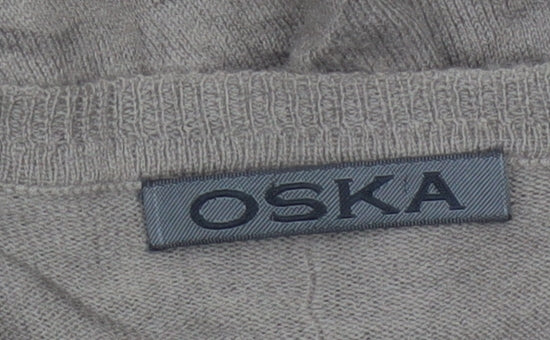 OSKA Women Beige UK 10 Relaxed Wool Blend Round Neck Jumper