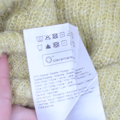 Soaked Women’s Yellow Mohair Blend Open Knit Pullover Jumper L