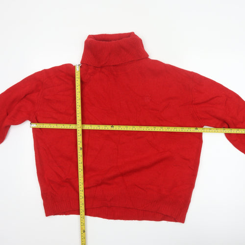 Next Women Red UK 16 Roll Neck Knit Pullover Jumper Logo