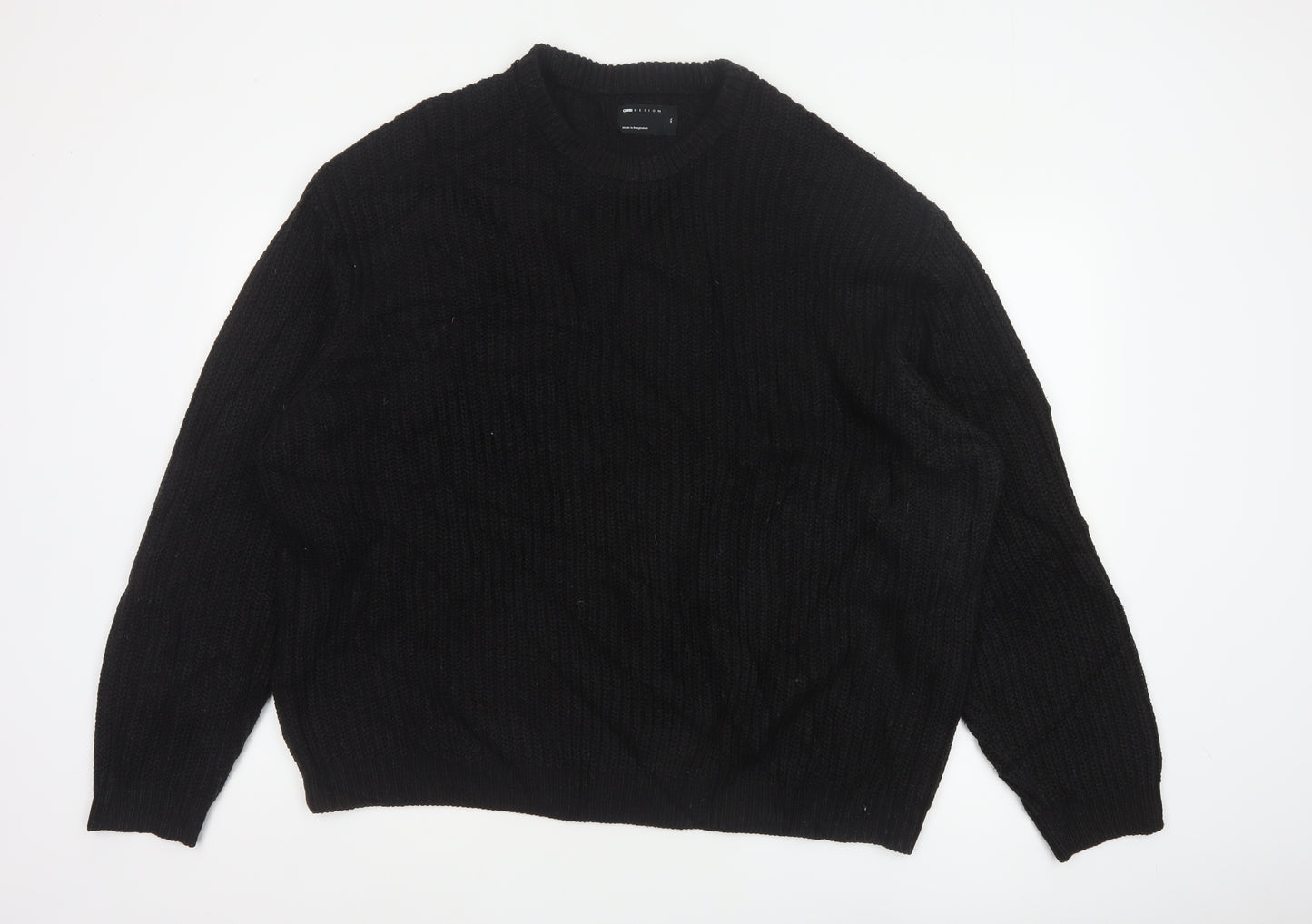 ASOS Men Black XL Cable Knit Crew Neck Pullover Jumper