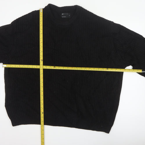 ASOS Men Black XL Cable Knit Crew Neck Pullover Jumper