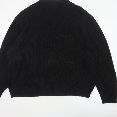 ASOS Men Black XL Cable Knit Crew Neck Pullover Jumper