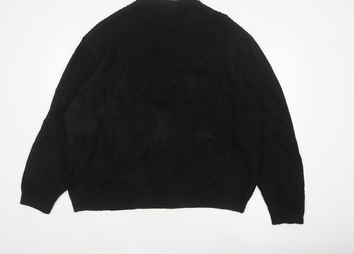 ASOS Men Black XL Cable Knit Crew Neck Pullover Jumper