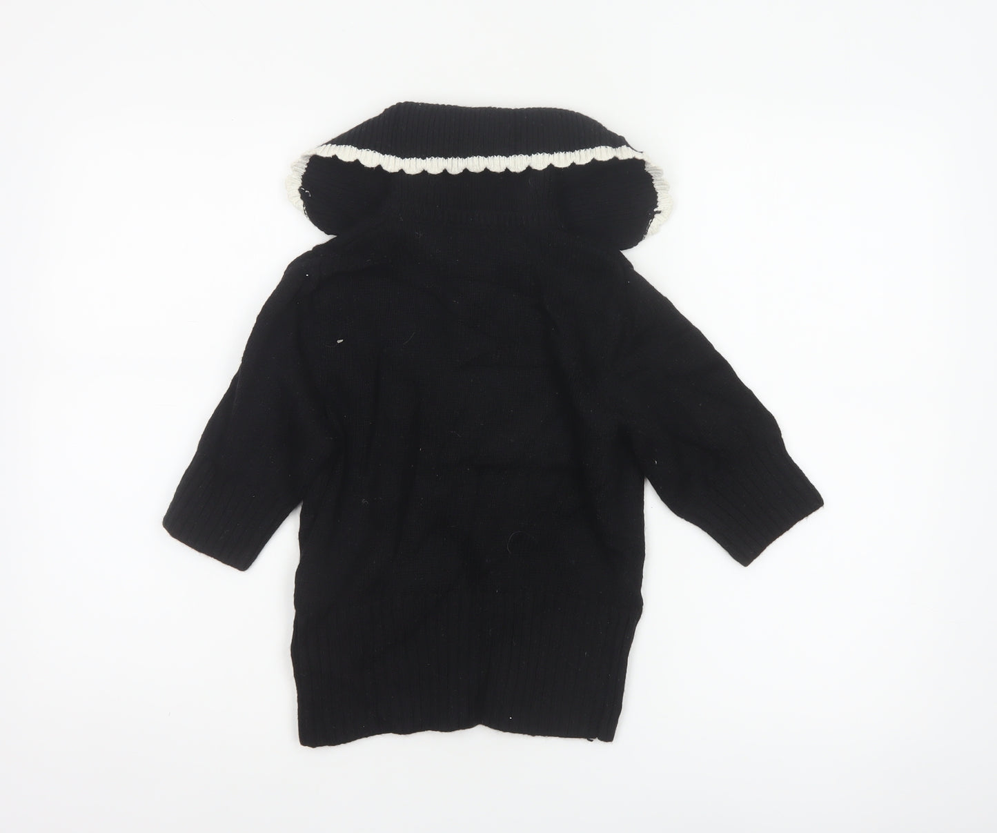 & Other Stories Women Black UK 6 Cowl Neck Wool Blend Knit Jumper
