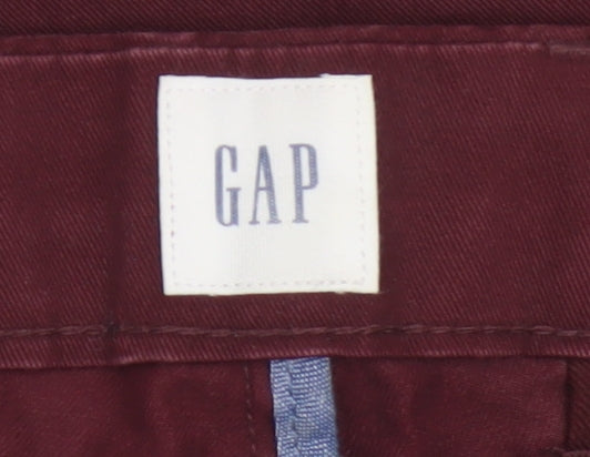 GAP Men’s Burgundy Red 33x34 Straight Chino Trousers Regular Fit