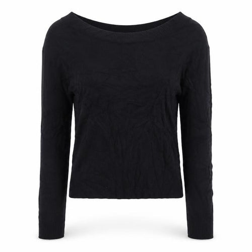 Wallis Women Black UK 12 Boat Neck Slim Fit Ribbed Knit Jumper
