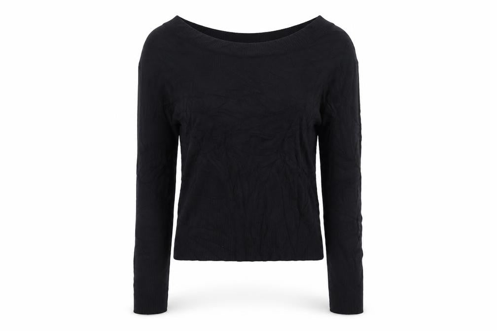 Wallis Women Black UK 12 Boat Neck Slim Fit Ribbed Knit Jumper