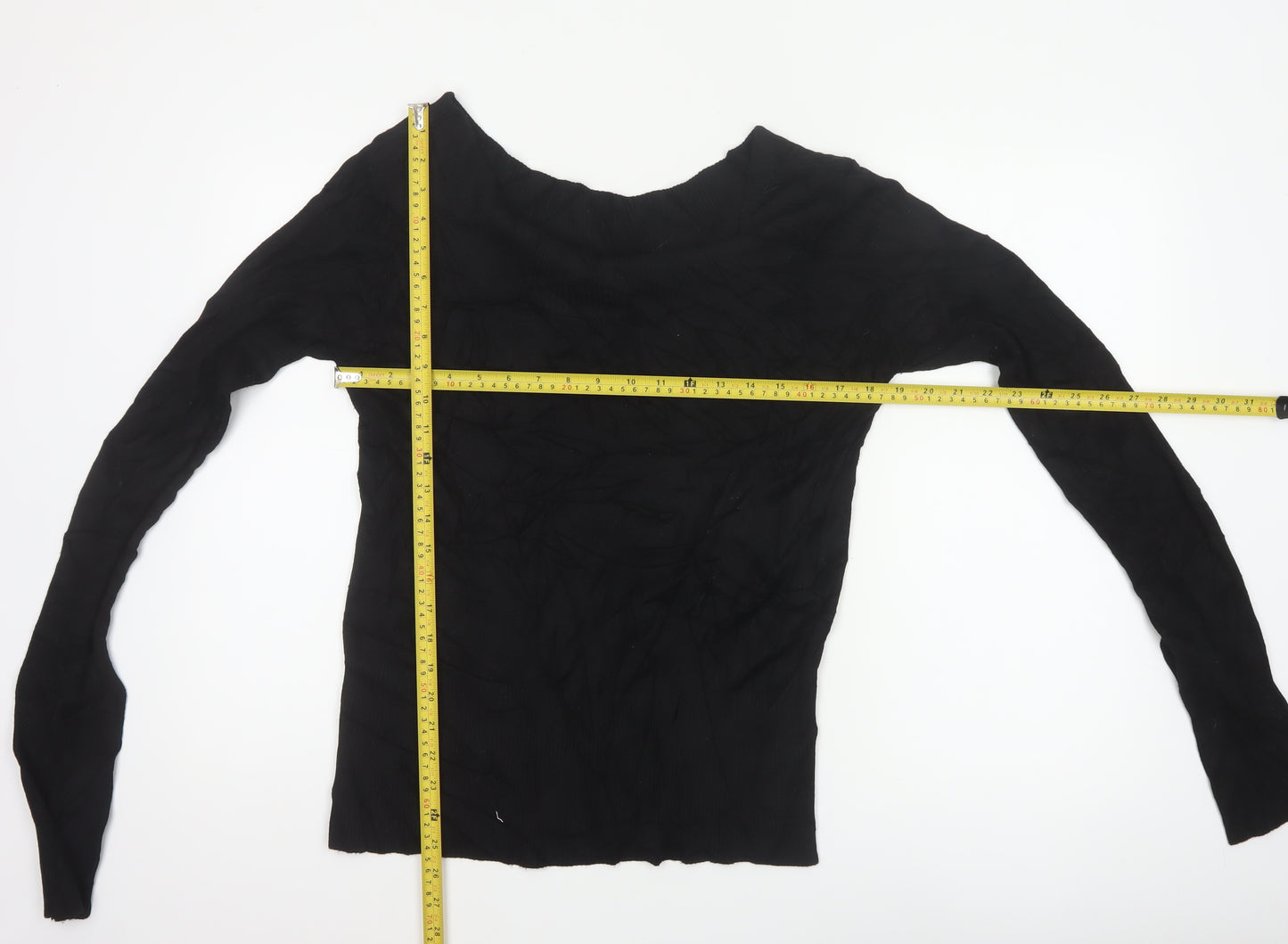 Wallis Women Black UK 12 Boat Neck Slim Fit Ribbed Knit Jumper