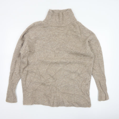 Selected Femme Women’s Beige M Wool Blend Roll Neck Jumper