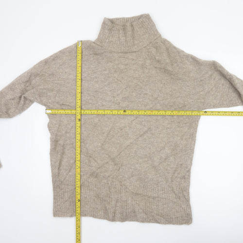 Selected Femme Women’s Beige M Wool Blend Roll Neck Jumper