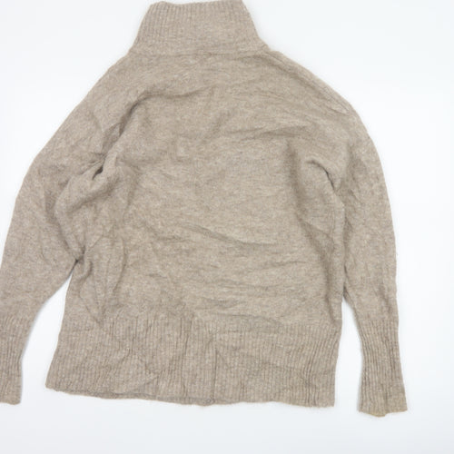 Selected Femme Women’s Beige M Wool Blend Roll Neck Jumper