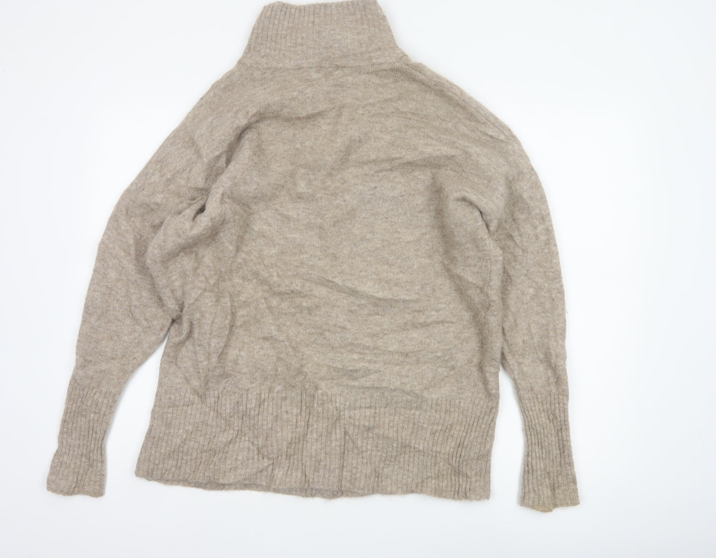 Selected Femme Women’s Beige M Wool Blend Roll Neck Jumper