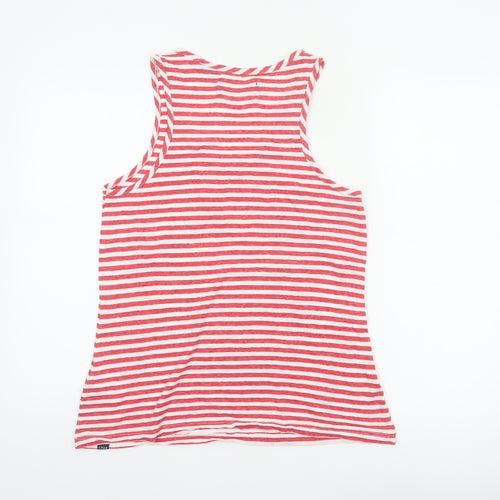 Superdry Women Red Stripe Paris Print Jersey Tank Top UK 10