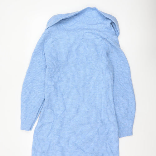 H&M Women Blue L Cowl Neck Long Sleeve Knit Tunic Jumper