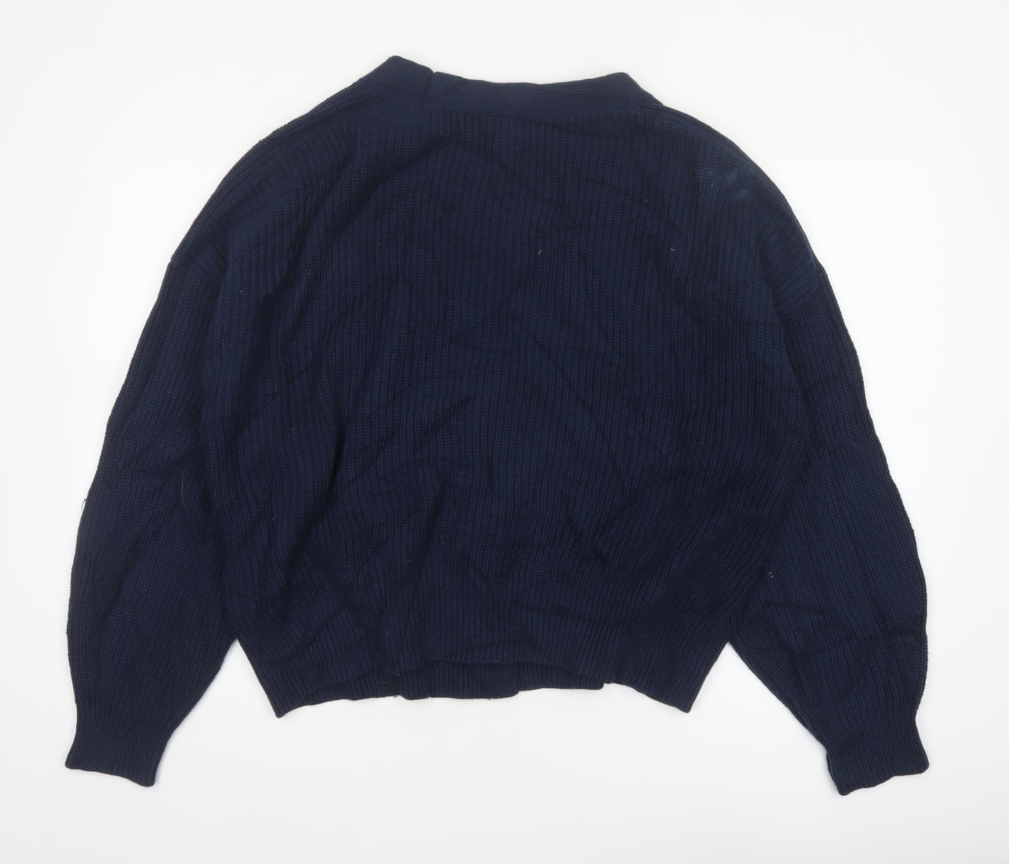 Marks and Spencer Women Blue XL Cable Knit V-Neck Cardigan