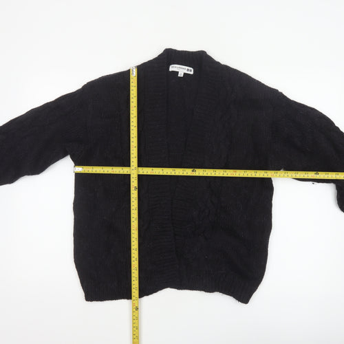 Ines de la Fressange Uniqlo Women Black M Open Cable Knit Cardigan