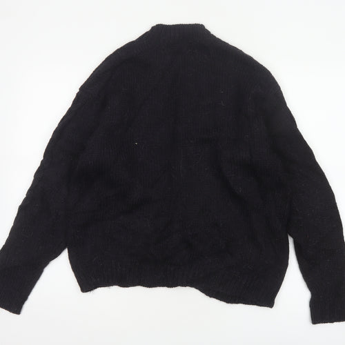 Ines de la Fressange Uniqlo Women Black M Open Cable Knit Cardigan