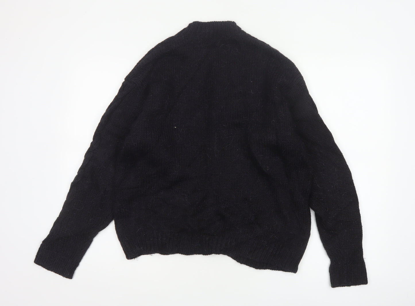 Ines de la Fressange Uniqlo Women Black M Open Cable Knit Cardigan