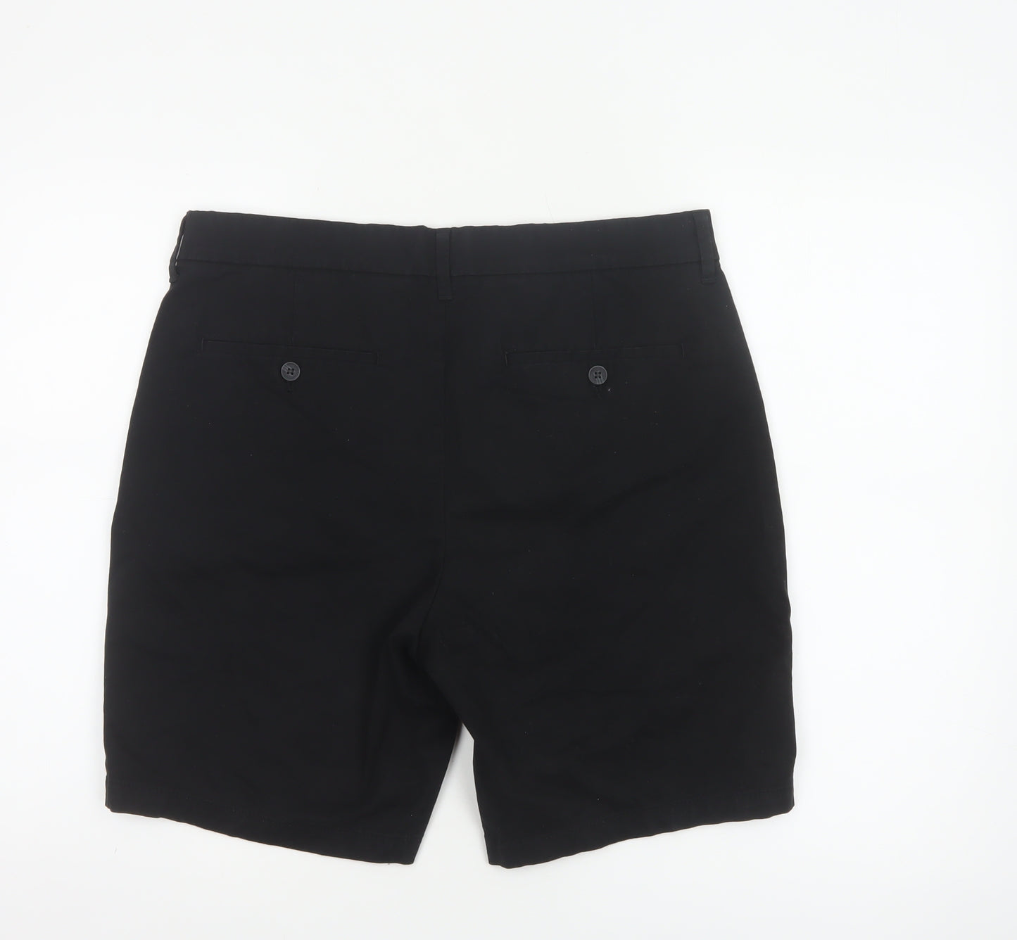 Marks & Spencer Men's Black 34in Mid Chino Shorts Cotton Stretch