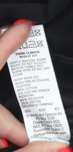 Marks & Spencer Men's Black 34in Mid Chino Shorts Cotton Stretch