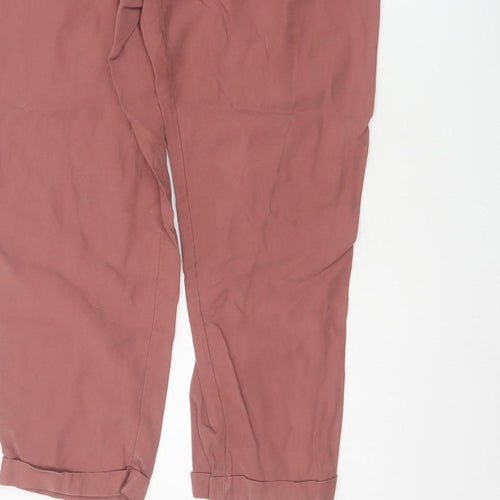 Zara Women’s Pink XL Paperbag Tapered Trousers Elastic Waist