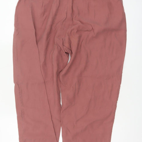 Zara Women’s Pink XL Paperbag Tapered Trousers Elastic Waist