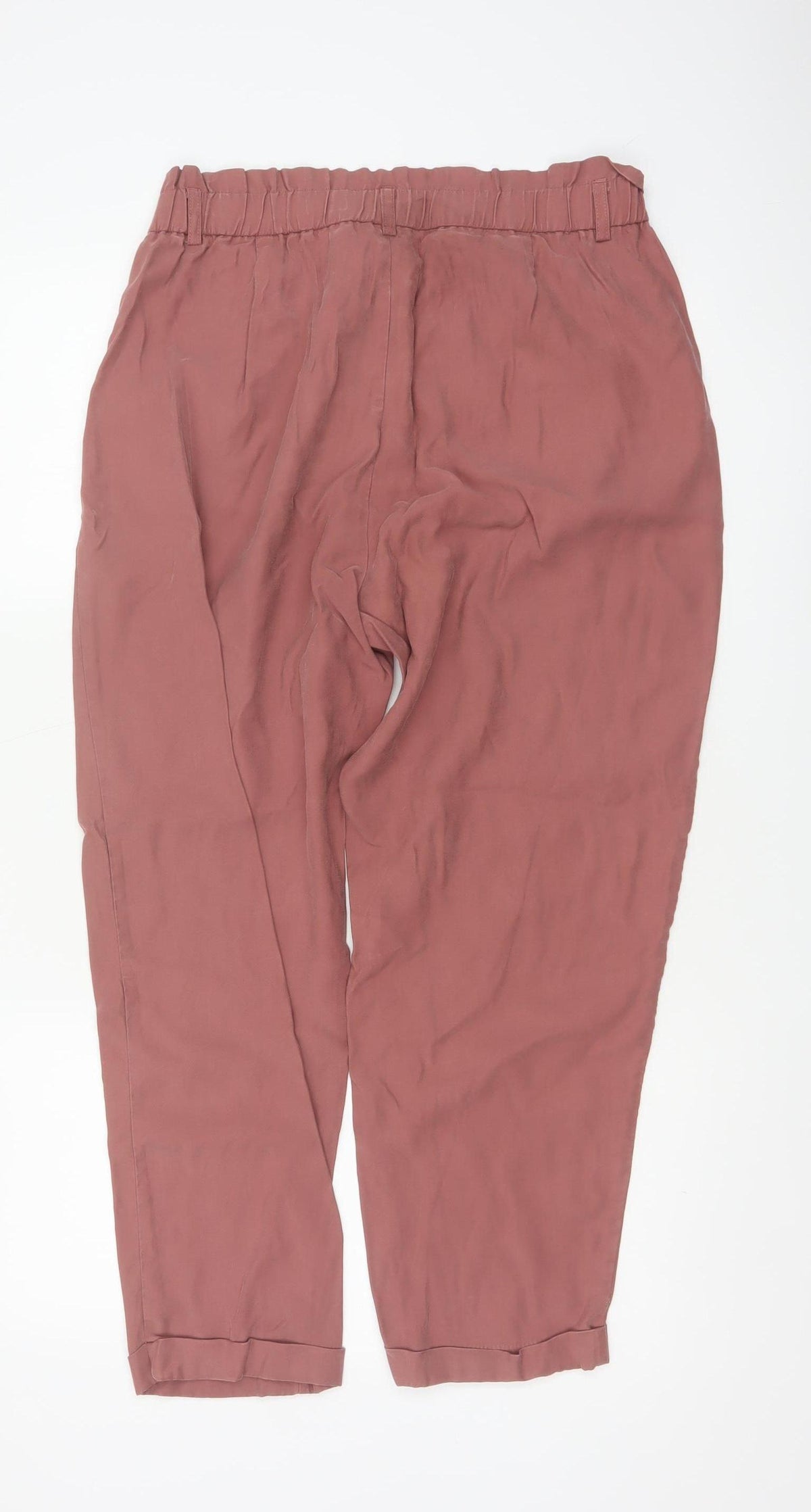 Zara Women’s Pink XL Paperbag Tapered Trousers Elastic Waist