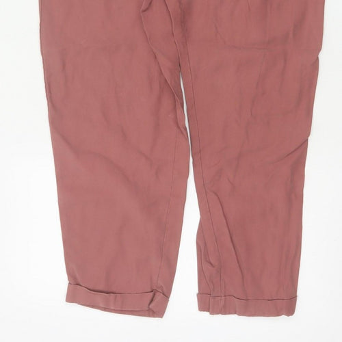 Zara Women’s Pink XL Paperbag Tapered Trousers Elastic Waist