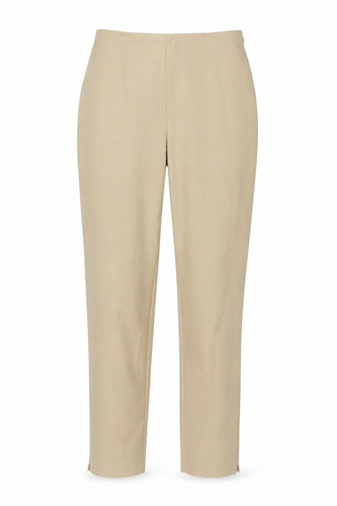 Front view of St Michael Marks & Spencer Women Beige, size 12, Long Tailored Trousers