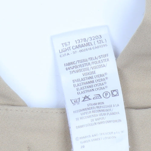 St Michael Marks & Spencer Women Beige Size 12 Long Tailored Trousers