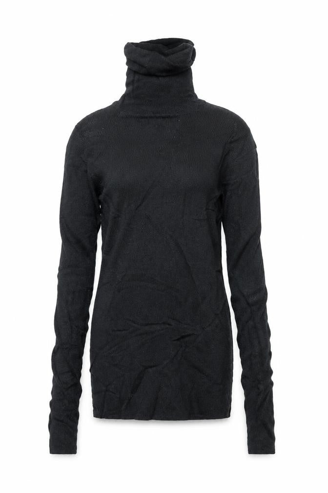 Uniqlo Women Black XS 100% Wool Roll Neck Slim Knit Jumper