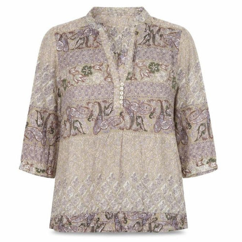 Carking Women’s Multicoloured Paisley Cotton Tunic Blouse UK 8 Boho