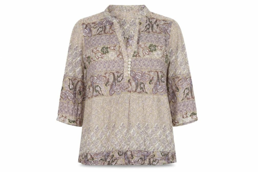 Carking Women’s Multicoloured Paisley Cotton Tunic Blouse UK 8 Boho