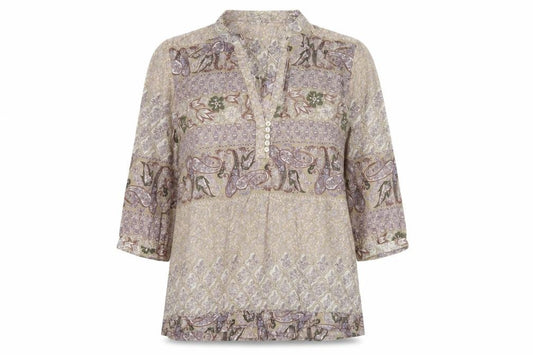 Carking Women’s Multicoloured Paisley Cotton Tunic Blouse UK 8 Boho
