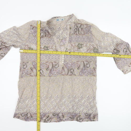 Carking Women’s Multicoloured Paisley Cotton Tunic Blouse UK 8 Boho