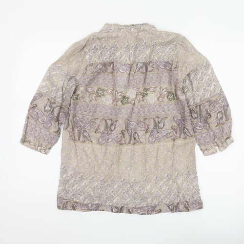 Carking Women’s Multicoloured Paisley Cotton Tunic Blouse UK 8 Boho