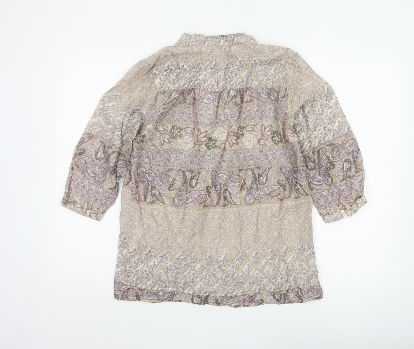 Carking Women’s Multicoloured Paisley Cotton Tunic Blouse UK 8 Boho