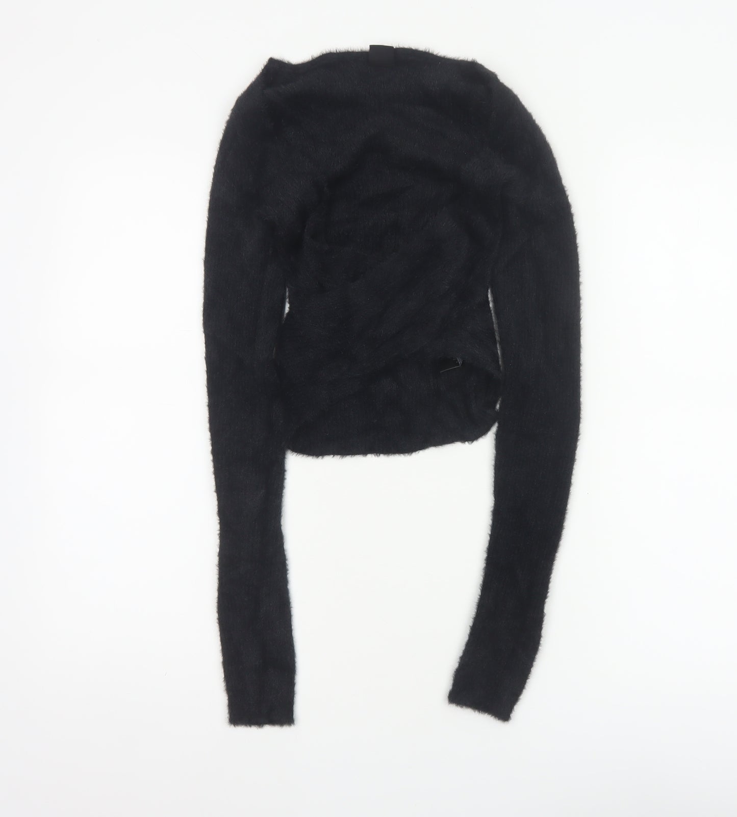 Urban Outfitters Women’s Black S Petite Fuzzy Knit Cropped Cardigan