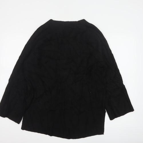 Monsoon Women Black S V-Neck Relaxed Knit Pullover Jumper