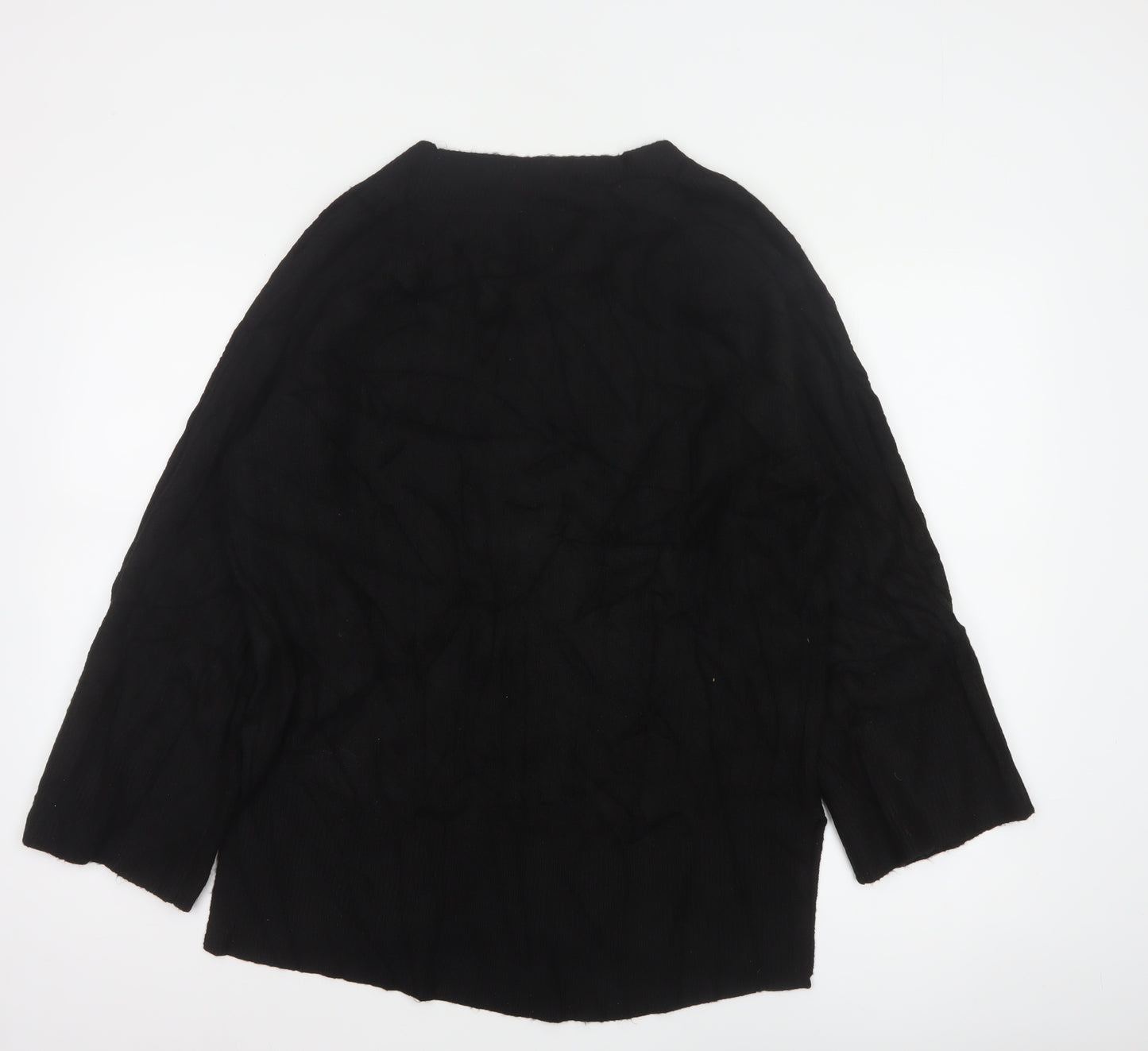 Monsoon Women Black S V-Neck Relaxed Knit Pullover Jumper