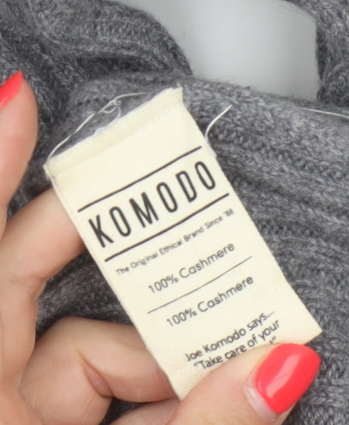 Komodo Women Grey Size 2 100% Cashmere Rib Knit Pullover Jumper