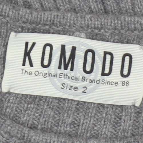 Komodo Women Grey Size 2 100% Cashmere Rib Knit Pullover Jumper
