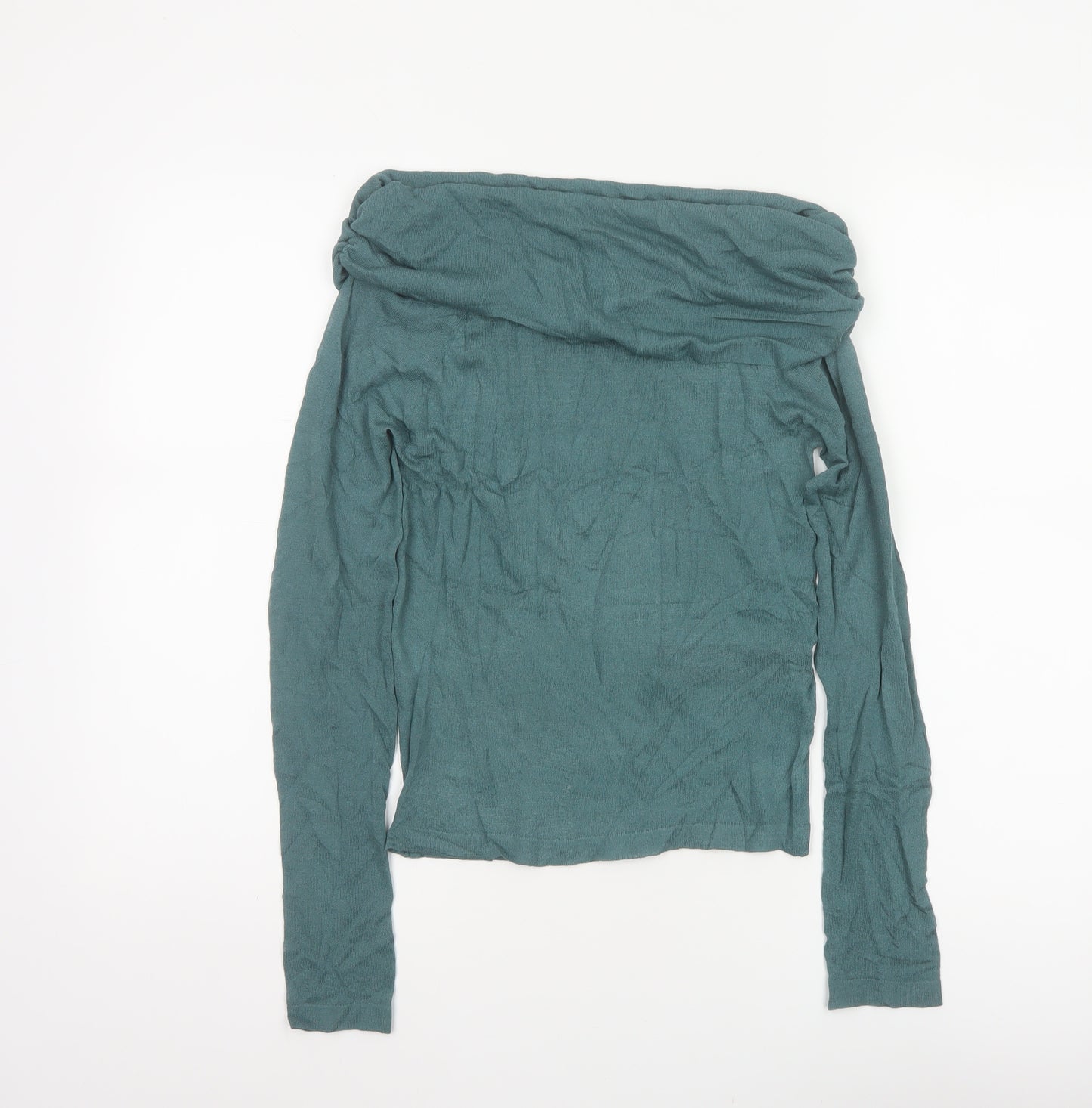 NA-KD Women’s Green Off Shoulder Long Sleeve Knit Top Size S