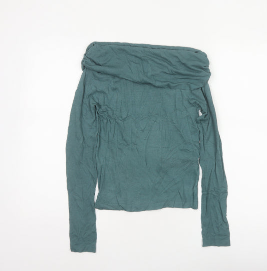 NA-KD Women’s Green Off Shoulder Long Sleeve Knit Top Size S